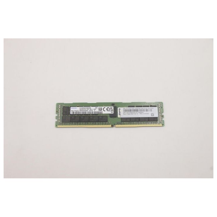 01KR355 Lenovo 32GB TruDDR4 RDIMM, 2933MHz speed, 2Rx4 configuration, 1.2V voltage, optimized for Lenovo ThinkSystem servers. 43