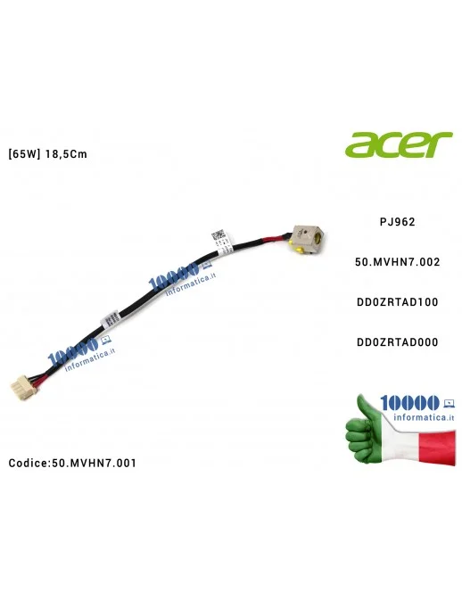 50.MVHN7.001 Connettore di Alimentazione DC Power Jack PJ962 ACER [65W] Aspire E5-522 E5-532 E5-552 E5-573 V3-574 Travelmate ...