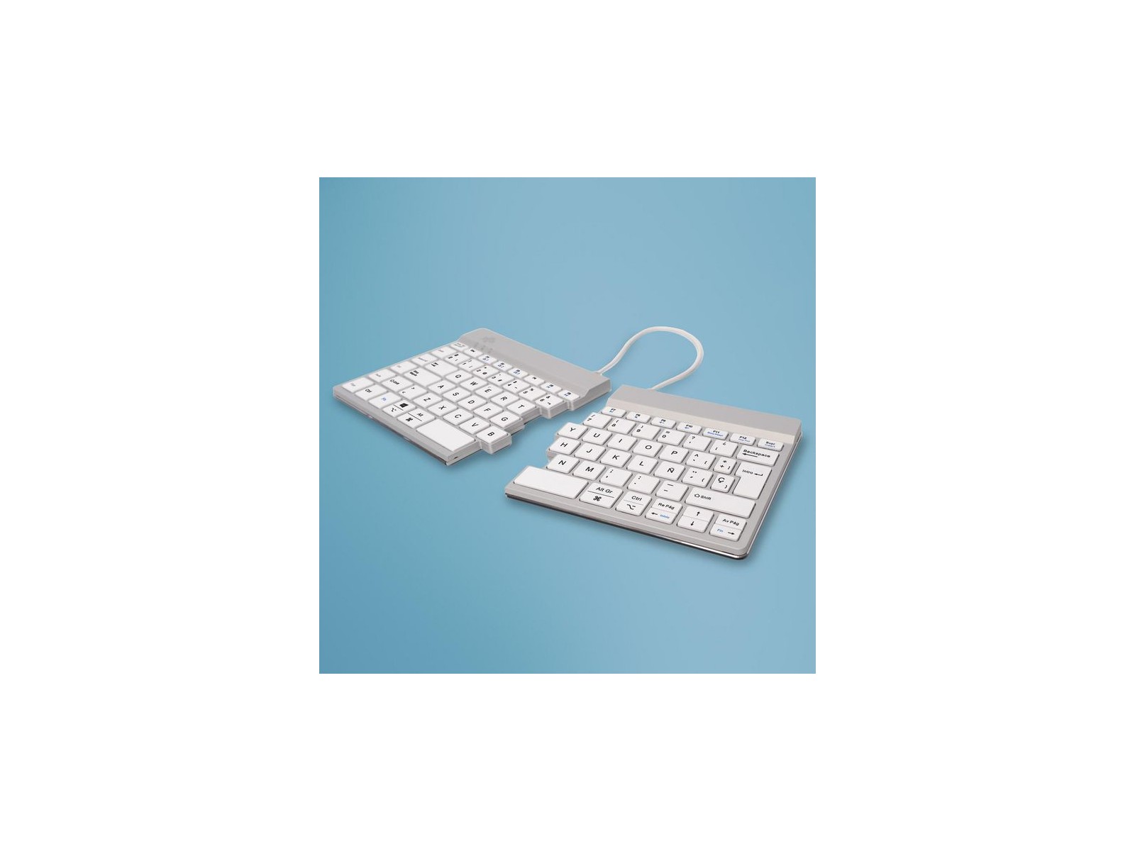 RGOSBESWLWH RGOSBESWLWH R-Go Split Break keyboard, QWERTY (ES), bluetooth, white