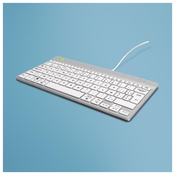 RGOCOBEWDWH R-Go Compact Break keyboard AZERTY (BE), wired, white