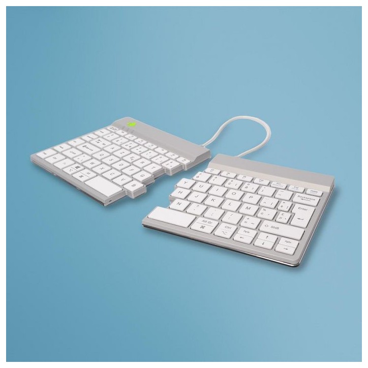 RGOSBBEWLWH R-Go Split Break keyboard, AZERTY (BE), bluetooth, white