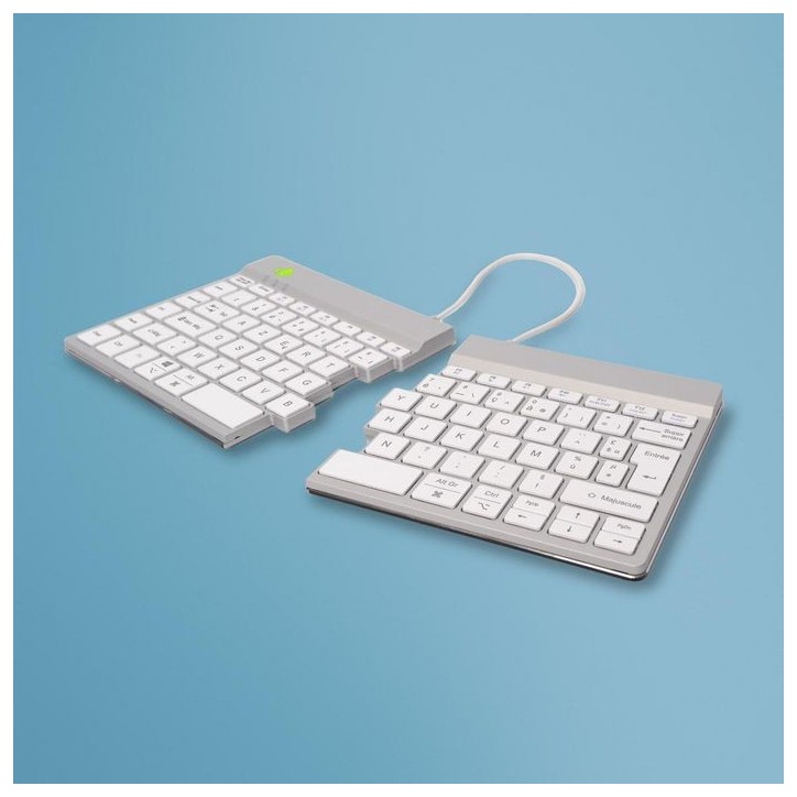 RGOSBFRWLWH R-Go Split Break keyboard, AZERTY (FR), bluetooth, white RGOSBFRWLWH R-Go Split Break keyboard, AZERTY (FR), bluetooth, white