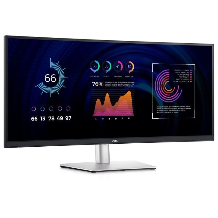 P3424WE Dell P3424We Computer Monitor 86.7 Cm (34.1") 3440 X 1440 Pixels 4K Ultra Hd Lcd Black