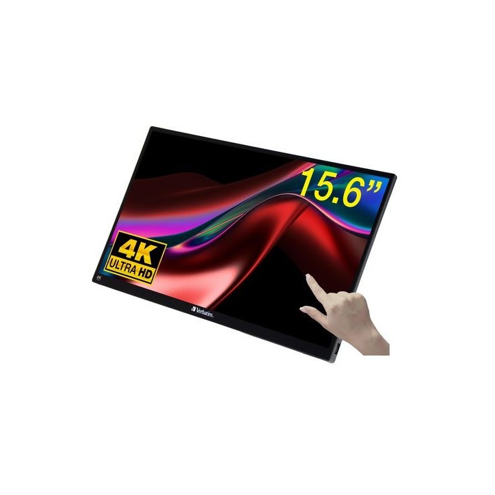 32238 Verbatim PMT-15 4K Portable Touchscreen Monitor 15.6" 4K Ultra HD Metal Housing