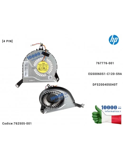 762505-001 Ventola Fan CPU HP Pavilion 15-P Series 767776-001 DFS200405040T EG50060S1-C120-S9A