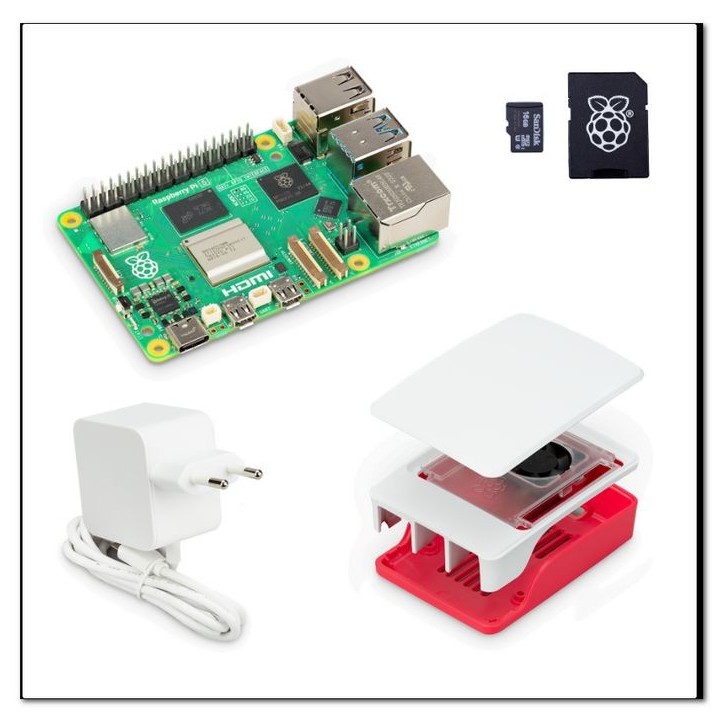 84858 Raspberry Pi Consist of:br- Raspberry Pi 5 8GBbr- Raspberry Pi PSU Pi 5 white 27Wbr- µSD-KARTE RASPOS Bookworm 32GBbr- Ras