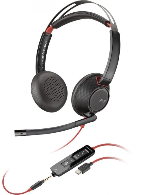 805H3AA 805H3AA HP Blackwire C5220 USB-C Headset +Inline Cable 207586-01, 207586-201