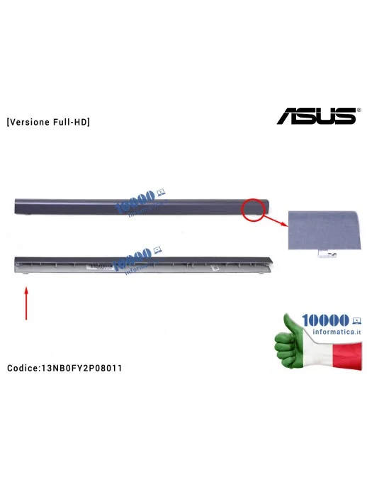 13NB0FY2P08011 Copri Cerniere Coperchio [Versione Full-HD] ASUS VivoBook X510 S510 (STAR GREY) S510U S510UA S510UN S501UR X51...