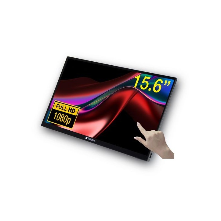 49592 Verbatim PMT-15 Portable Touchscreen Monitor 15.6" Full HD 1080p Metal Housing