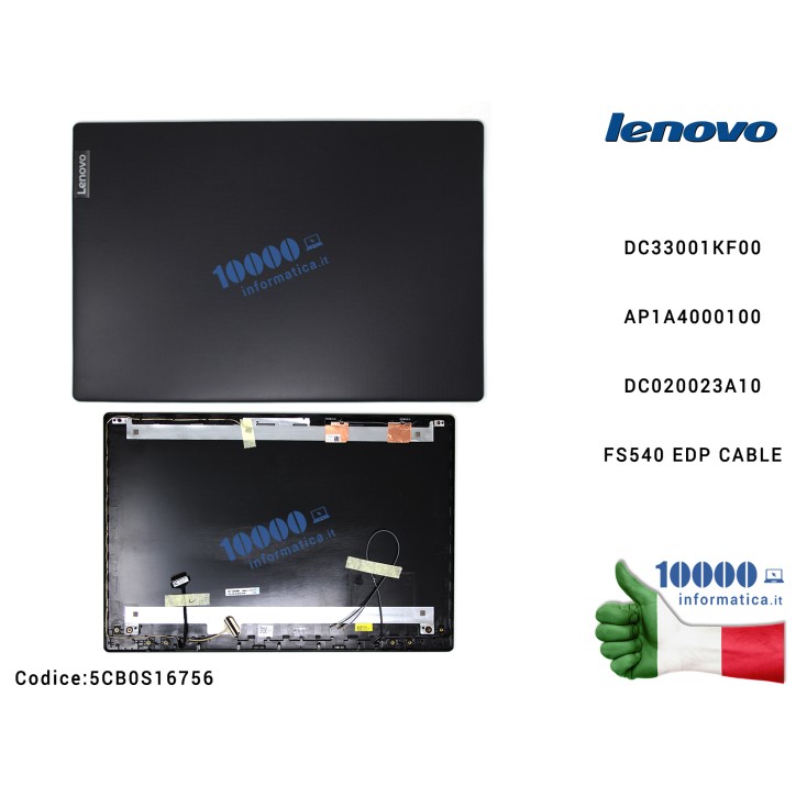 Cover LCD LENOVO [Nero Granito Tramato] IdeaPad S145 S145-15 S145-15IWL (81MV) S145-15IGM (81MX) S145-15AST (81N3) S145-15API (8