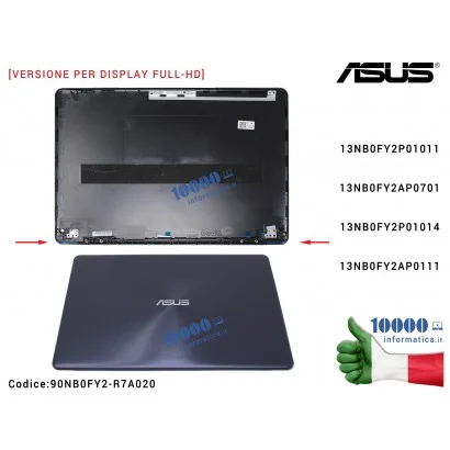90NB0FY2-R7A010 Cover LCD [Versione Full-HD] ASUS VivoBook X510 S510 (STAR GREY) S510U S510UA S510UN S501UR X510U X510UA X510...