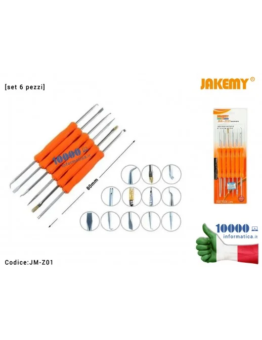 JM-Z01 Kit dissaldatura JACKEMY JM-Z01 [Set 6 pezzi] Solder Assist DesolderingTool Circuit Soldering Aids Kit di pulizia PCB