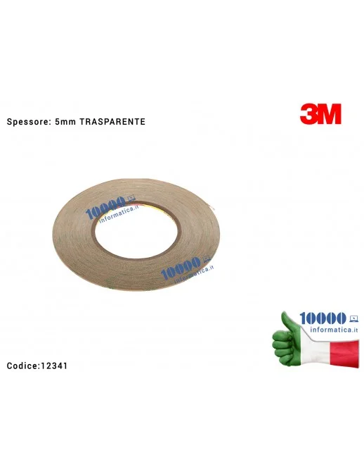 12341 Nastro Biadesivo 3M (TRASPARENTE)[5mm x 55mt] Ultra Strong Riparazioni LCD Display Frame Smartphone iPhone Tablet Corni...
