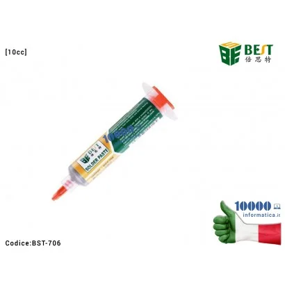 BST-706 Pasta Saldante BEST BST-706 [10cc] Solder Flux Paste Lead-Free Welding Flux Saldature per BGA SMD CSP Scheda Madre No...