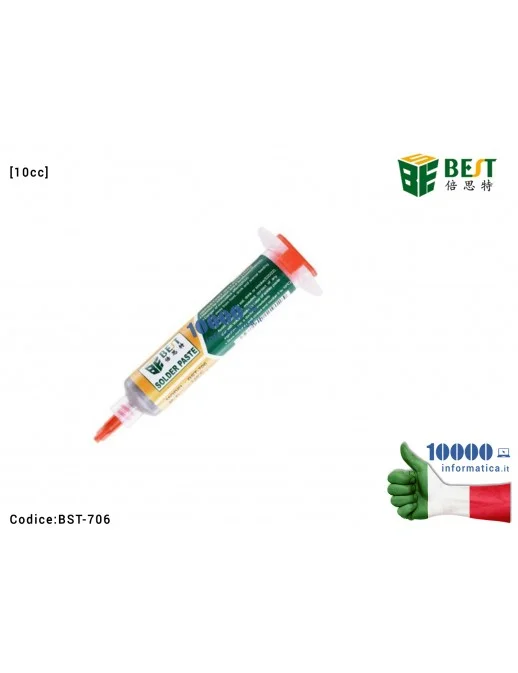 BST-706 Pasta Saldante BEST BST-706 [10cc] Solder Flux Paste Lead-Free Welding Flux Saldature per BGA SMD CSP Scheda Madre No...