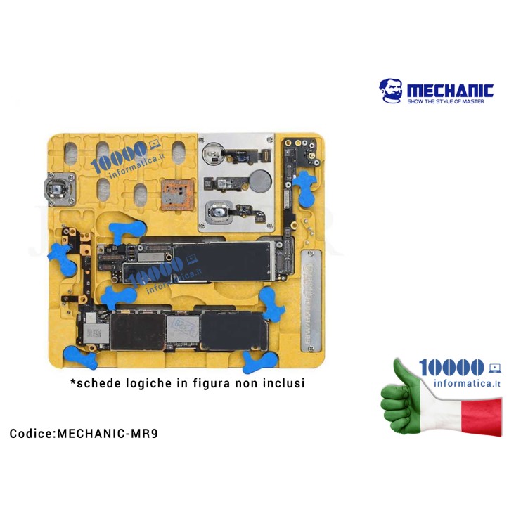 Piastra PCB Holder MECHANIC MR9 Logicboard CPU NAND per iPhone XR, 8, 8+ A12/A11/A10/A9/A8/NAND/PCIE Fissaggio schede madri iPho