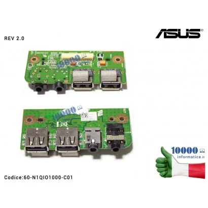 60-N1QIO1000-C01 Connettore I/O USB Board ASUS N53 N53SV N53SN N53SM N53JQ N53JN N53JF N53S N53J