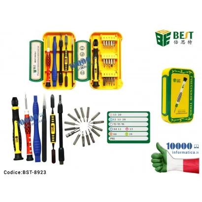 BST-8923 Cacciaviti di Precisione BEST BST-8923 Esagonali Torx mini Stella [Kit 21 pezzi] Atrezzi per Riparazione Cellulari f...