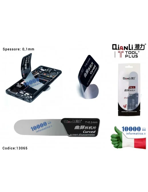 13065 Strumento di Smontaggio QIANLI T-0,1mm Curved Screen Disassebler in Metallo Toughness Metal Sheet Opening Tool Repair T...