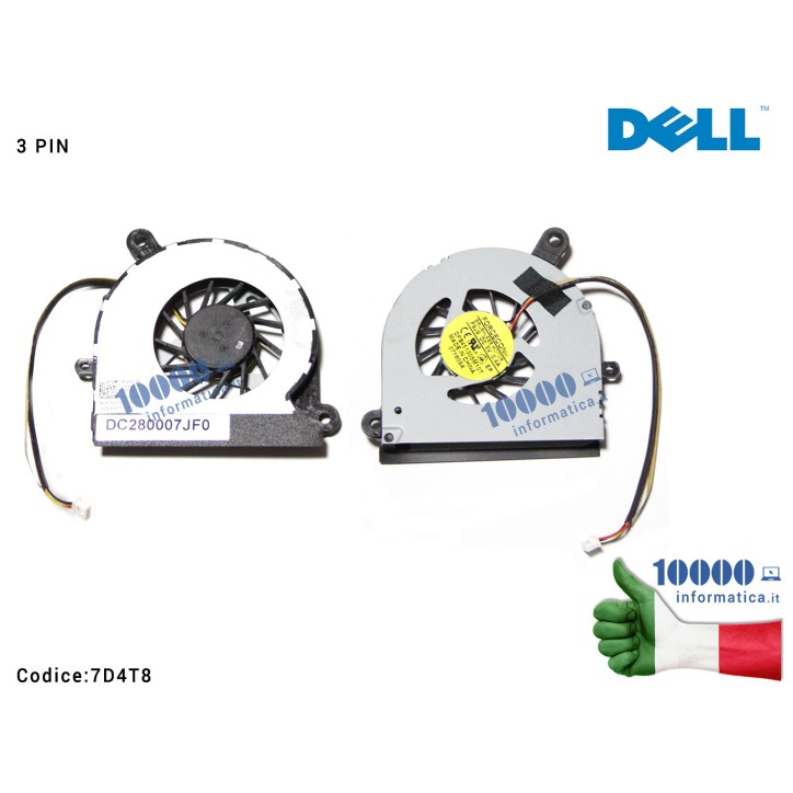 Ventola di Raffreddamento Fan CPU DELL Inspiron 13Z (1370) P06S (3 PIN) F9J9 07D4T8 DC280007JF0 DFS451305M10T