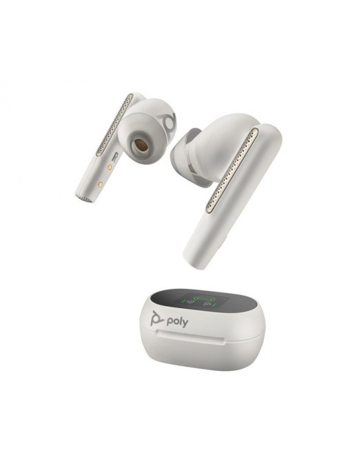 7Y8G5AA 7Y8G5AA HP Voyager Free 60+ UC White Sand Earbuds +BT700 USB-A Adapter +Touchscreen Charge Case 216754-01