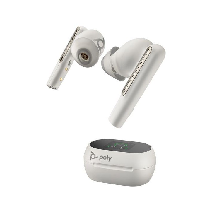 7Y8G5AA HP Voyager Free 60+ UC White Sand Earbuds +BT700 USB-A Adapter +Touchscreen Charge Case 216754-01