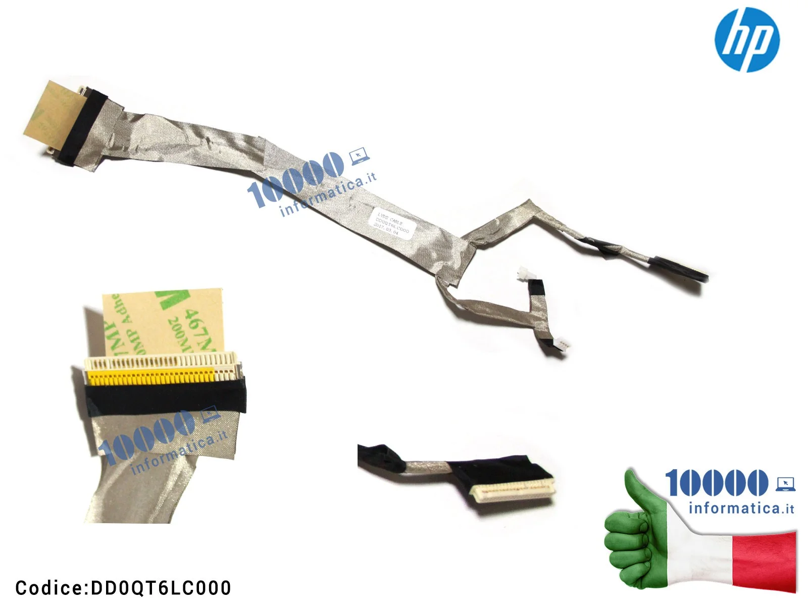 DD0QT6LC000 Cavo Flat LCD HP DV5-1000 Series DD0QT6LC800 DD0QT6LC000