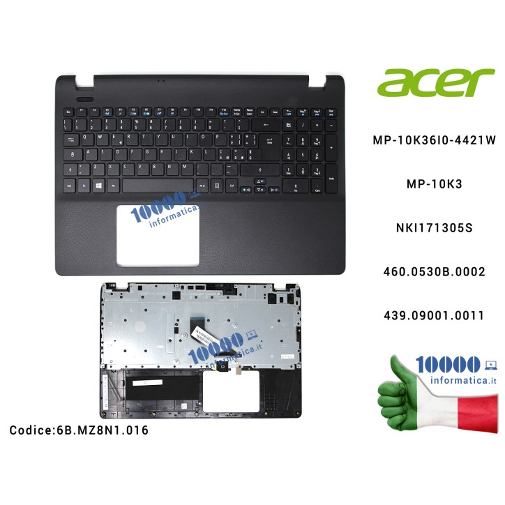 Tastiera Italiana Completa di Top Case Superiore ACER Aspire ES1-531 Extensa 2519 [NERA] NKI171305S  MP-10K36I0-4421W MP-10K3 46