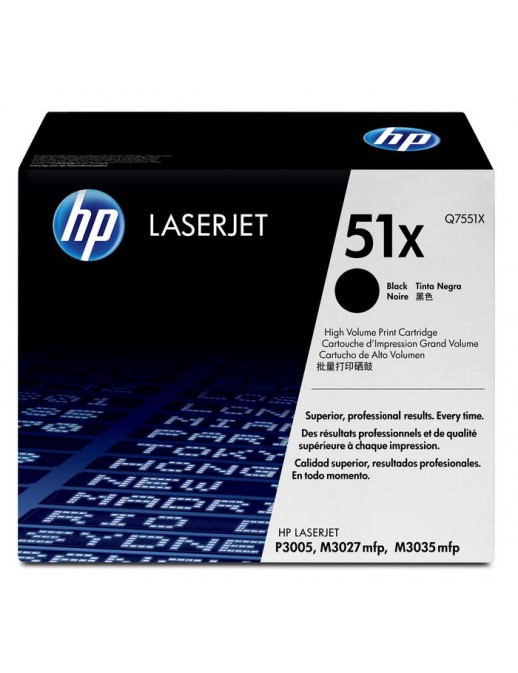 Q7551X Q7551X HP 51X High Yield Black Original LaserJet Toner Cartridge HPQ7551X