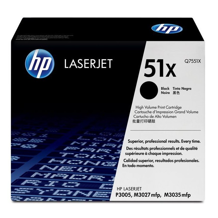 Q7551X HP 51X High Yield Black Original LaserJet Toner Cartridge HPQ7551X