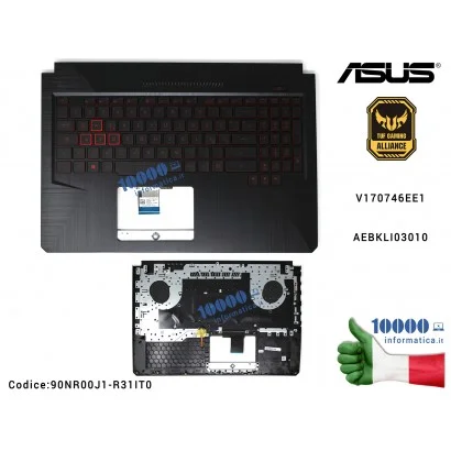 90NR00J1-R31IT0 Tastiera Italiana Completa di Top Case Superiore ASUS TUF Gaming FX504 [NERA] FX504G FX504GD FX504GE FX504GM ...