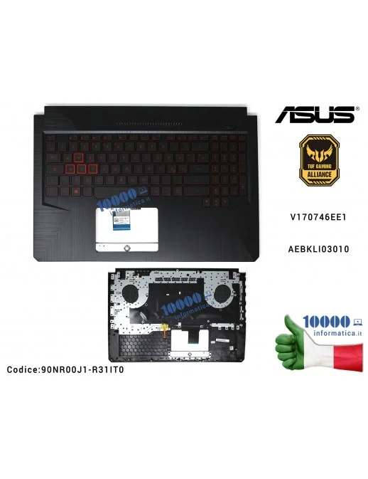 90NR00J1-R31IT0 Tastiera Italiana Completa di Top Case Superiore ASUS TUF Gaming FX504 [NERA] FX504G FX504GD FX504GE FX504GM ...