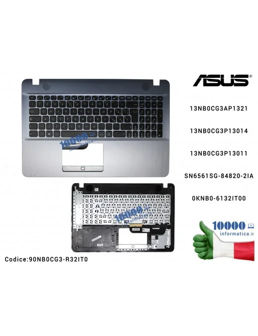 90NB0CG3-R32IT0 Tastiera Italiana Completa di Top Case Superiore ASUS VivoBook Max F541 X541 [Silver Gradient] F541N F541NA F...