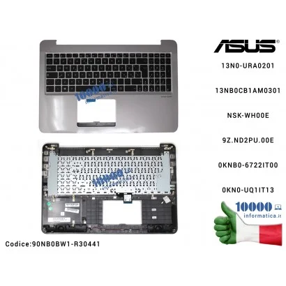 90NB0BW1-R30441 Tastiera Italiana Completa di Top Case Superiore ASUS ZenBook UX510U UX510UX UX510UW [Retroilluminata] 13N0-U...