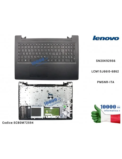 5CB0M72594 Tastiera Italiana Completa di Top Case Superiore LENOVO 110-15ACL 110-15AST 110-15IBR (L80TR) SN20K92956LCM15J66I0...