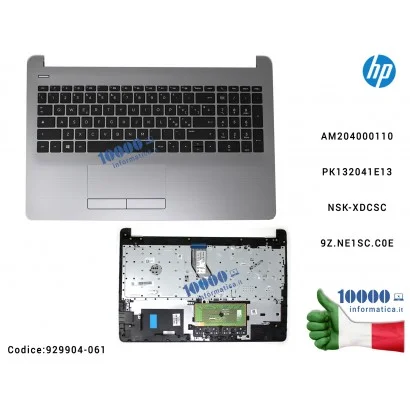 929904-061 Tastiera Italiana Completa di Top Case Superiore Palmrest [Asteroid Silver] HP Pavilion 15-BR 15-BS 15-BW 250 G6 2...
