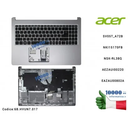 6B.HVUN7.017 Tastiera Italiana Completa di Top Case Superiore [SILVER] ACER Aspire A315-23 A315-23G SV05T_A72B NKI15170FB NSK...