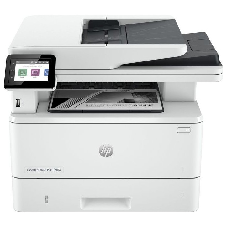 2Z624FB19 HP Laserjet Pro Mfp 4102Fdw Printer, Black And White, Printer For Small Medium Business, Print, Copy, Scan, Fax, Wirel
