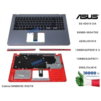 90NB0I92-R32IT0 Tastiera Italiana Retroilluminata Completa di Top Case Superiore ASUS X530 S530 [Star Grey Red - GRIGIO ROSSO...