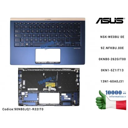 90NB0JQ1-R32IT0 Tastiera Italiana Retroilluminata Completa di Top Case Superiore ASUS ZenBook 14 UX433 UX433F UX433FN (Royal ...