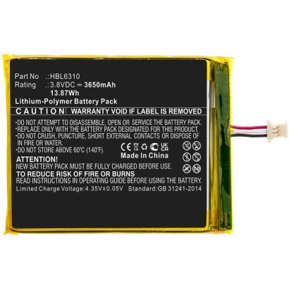 MBXPOS-BA0506 MBXPOS-BA0506 CoreParts Battery for Urovo, Unitech Barcode Scanner 14Wh Li-Polymer 3.8V 3650mAh Black for i6310...