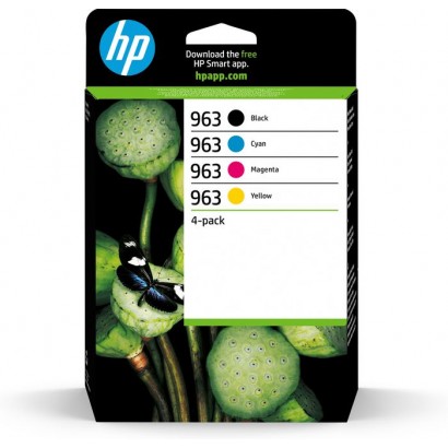 6ZC70AE 6ZC70AE HP 963 4-pack Black/Cyan/Magenta/Yellow Original Ink Cartridges