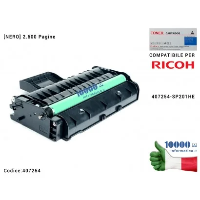 407254 Toner Compatibile 407254 [NERO] RICHO Aficio SP200 SP220SNW SP 201N SP 204SN SP 204SFN SP 201HE SP 220SNW SP 220 SP 20...