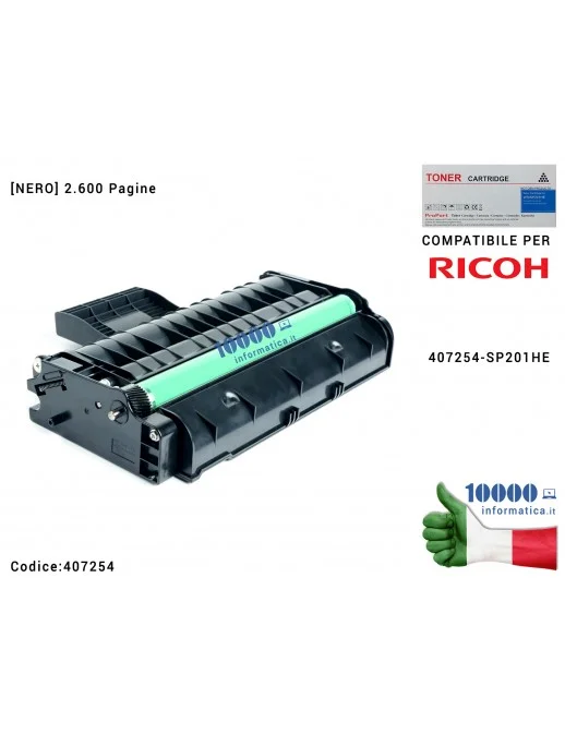 407254 Toner Compatibile 407254 [NERO] RICHO Aficio SP200 SP220SNW SP 201N SP 204SN SP 204SFN SP 201HE SP 220SNW SP 220 SP 20...