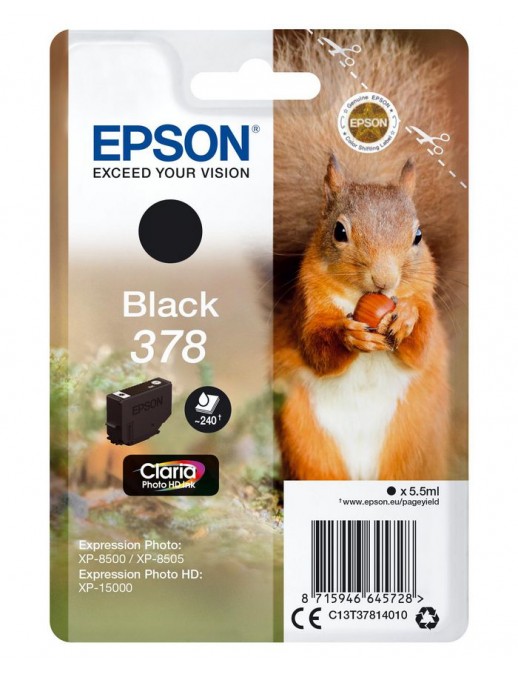 C13T37814020 C13T37814020 Epson Singlepack Black 378 Claria Photo HD Ink +31203145000