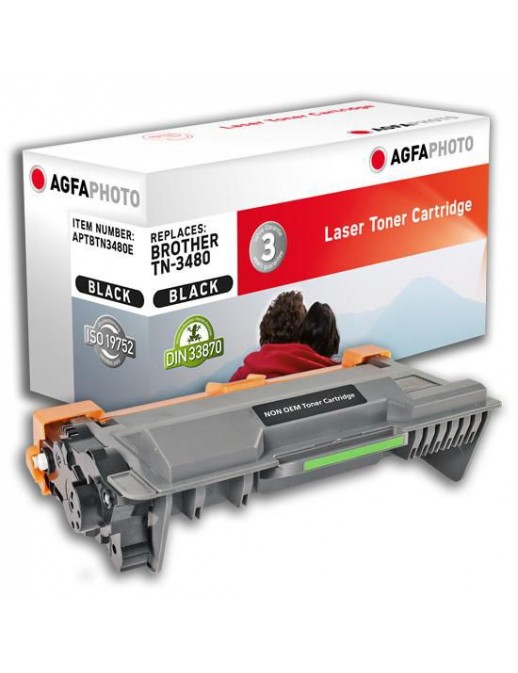 APTBTN3480E APTBTN3480E AgfaPhoto Laser cartridge replacement for TN-3480, Black TN-3480