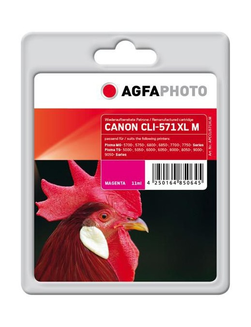 APCCLI571XLM APCCLI571XLM AgfaPhoto Ink, CLI-571XL, Magenta