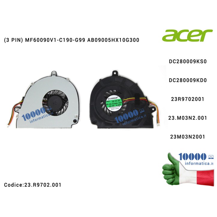 Ventola di Raffreddamento Fan CPU ACER Aspire 5750 5755 5350 5750G 5755G E1-531 E1-571 V3-531 V3-571 Packard Bell EasyNote TE11H Ventola di Raffreddamento Fan CPU ACER Aspire 5750 5755 5350 5750G 5755G E1-531 E1-571 V3-531 V3-571 Packard Bell EasyNote TE11H