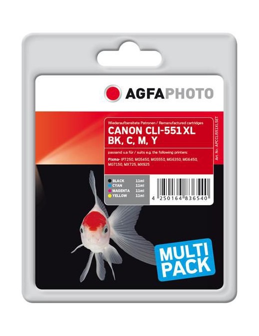 APCCLI551XLSET APCCLI551XLSET AgfaPhoto APCCLI551XLSET B/C/M/Y