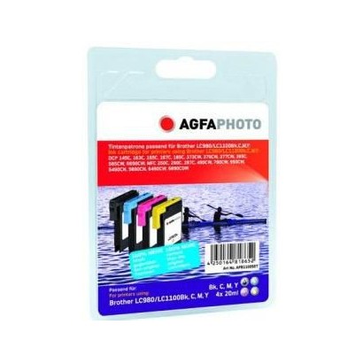 APB1100SETD APB1100SETD AgfaPhoto LC980/1100, 4x20ml, black cayn, yellow, magenta LC980BK, LC1100BK, LC1100HYBK, LC980C, LC11...